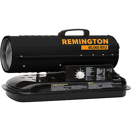 Remington Heater Kerosene Forced Air Heater with Thermostat, 80,000 BTU, Black, REM-80T-KFA-B