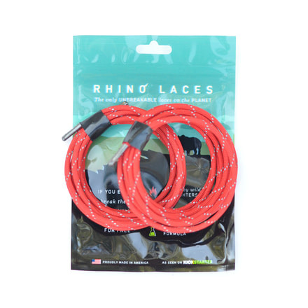 Rhino Laces Unbreakable Shoelaces-Reflective Red-Medium