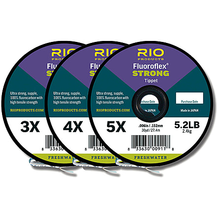 RIO Products Fluoroflex Strong Tippet, 3-Pack, 3X-5X, RIO-22452