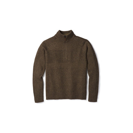 Smartwool Ripple Ridge Half Zip Sweater-Men's, Sumatra Heather-Desert Sand H, Extra Large, SW000296A77-XXL
