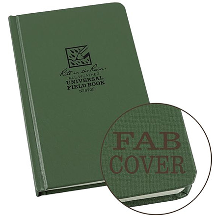 Rite in the Rain Bound Book,Fabrikoid Cover,4 3/4x7 1/2in,Green 970F