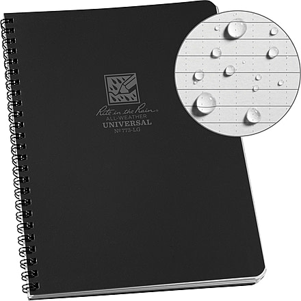 Rite in the Rain Large Side Spiral Notebook - Universal - Black - 773-LG