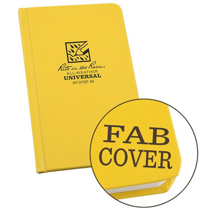 Rite in the Rain Mini Bound Book,Fabrikoid Cover,4 1/4x6 1/4in,Yellow 370F-M