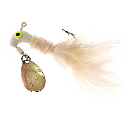 Road Runner Marabou Jig w/Spinner, 1/16 White/White 2 PK, B2-1002-001