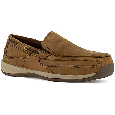 Rockport Mens Sailing Club Slip On Steel Toe Boat Shoes, Brown, 14, RK6737-BROWN-14-MENS-M
