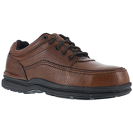 Rockport Mens World Tour 5 Eye Tie Casual Moc Steel Toe Oxford Shoes, Brown, 9 RK6762-BROWN-9-MENS-W