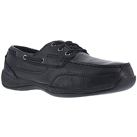 Rockport Womens Sailing Club 3 Eye Tie Boat Shoe, Black, 6 RK638-BLACK-6-WOMENS-M