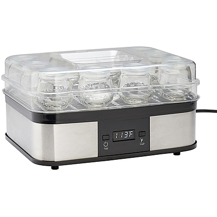 Roots &amp; Harvest Yogurt Maker with 12 4 oz.Jars, Black/Clear, Small, 1404