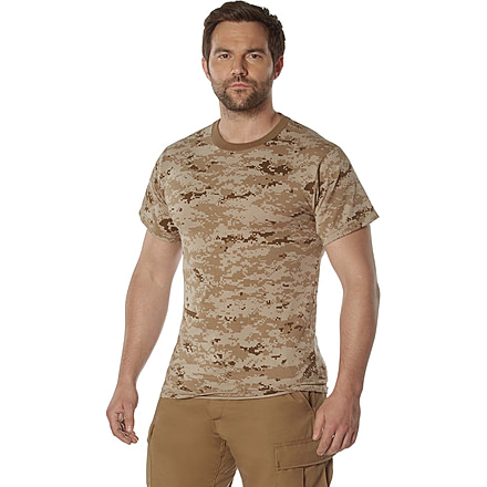 Rothco 100% Cotton Camo T-Shirt - Mens, Desert Digital Camo, Small, 60565-DesertDigitalCamo-S