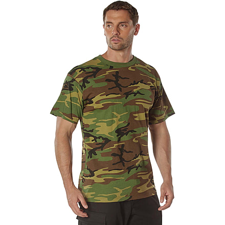 Rothco 100% Cotton Camo T-Shirt - Mens, Woodland Camo, Medium, 60560-WoodlandCamo-M