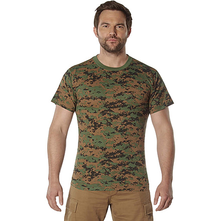 Rothco 100% Cotton Camo T-Shirt - Mens, Woodland Digital Camo, Medium, 60575-WoodlandDigitalCamo-M