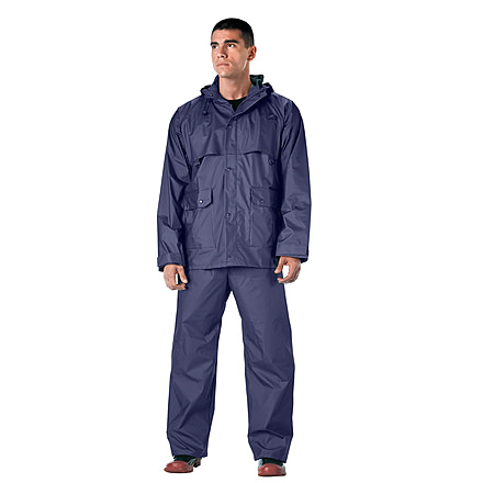 Rothco 2 Piece Microlite PVC Rainsuit, Navy Blue, 4XL, 3871-NavyBlue-4XL
