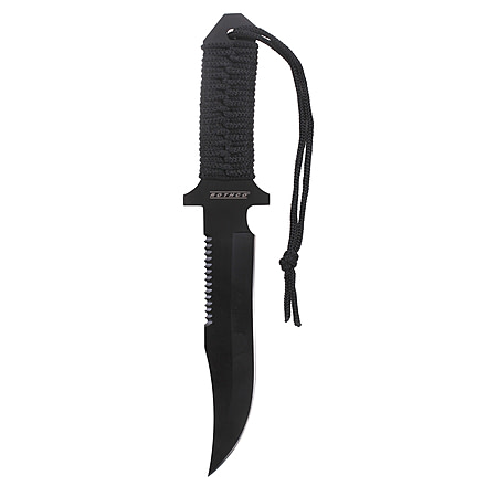 Rothco 7 Inch Paracord Knife with Fire Starter, Black, 3679-Black