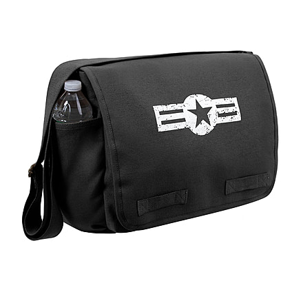 Rothco Air Corps Heavyweight Classic Messenger Bag, Black, 9758-Black