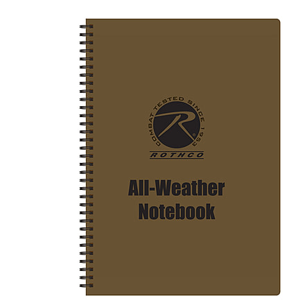 Rothco All Weather Waterproof Notebook, Coyote Brown, 8.5x11, 44700-CoyoteBrown-8.5x11