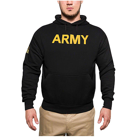 Rothco Army Printed Pullover Hoodie - Mens, Black, Small, 10053-S