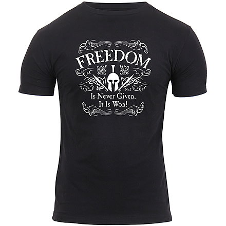 Rothco Athletic Fit Freedom T-Shirt, Mens, Black, Small, 1187-870
