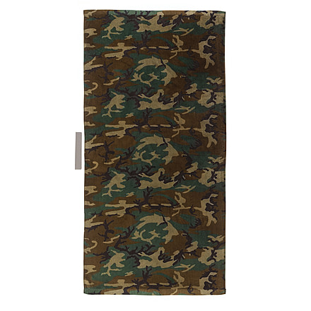 Rothco Beach Towel - Military Insignia, Woodland Camo, 2300-WoodlandCamo