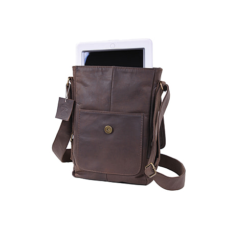 Rothco Brown Leather Military Tech Bag, 57950