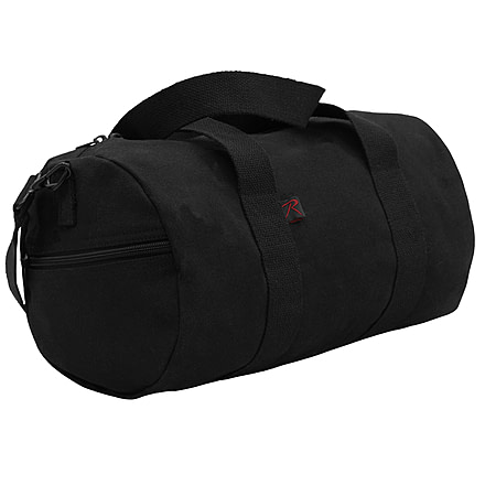 Rothco Canvas Shoulder Duffle Bags, 15in, Black, 22150-Black-15Inches
