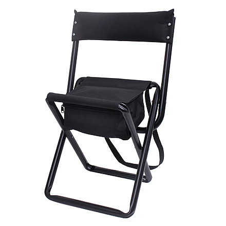 Rothco Deluxe Folding Stool With Pouch, Black, 4608-Black