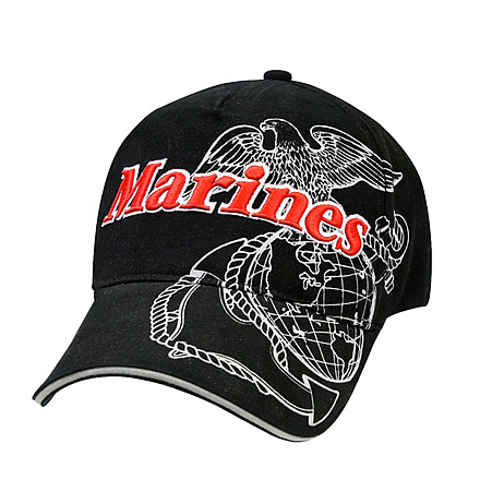 Rothco Deluxe Marines G&amp;A Low Profile Insignia Cap, Black, 9794-Black