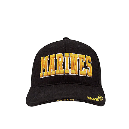 Rothco Deluxe Marines Low Profile Insignia Cap, Black, 9437-Black