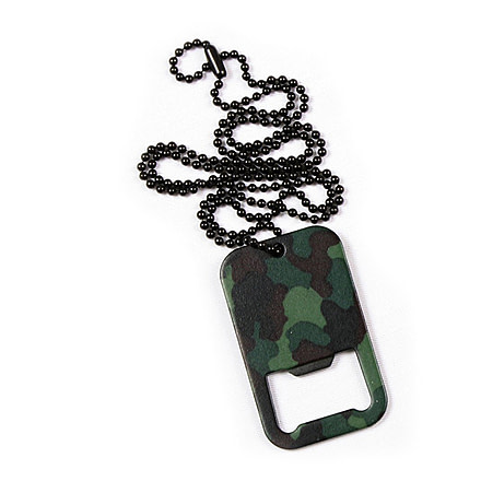 Rothco Dog Tag Bottle Opener With Chain, Woodland Camo, 8794-WoodlandCamo