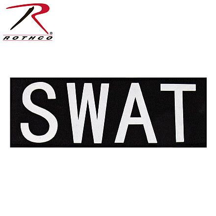 Rothco SWAT Hook Back Patch, Large, Black, 2841-L