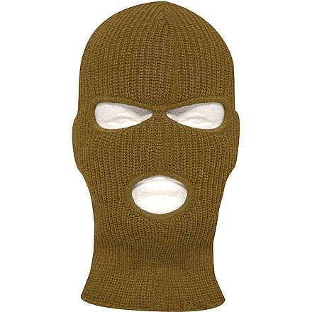 Rothco Fine Knit Three Hole Facemask, Coyote Brown, 15989-CoyoteBrown