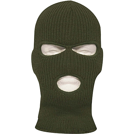 Rothco Fine Knit Three Hole Facemask, Olive Drab, One Size, 25989-OliveDrab