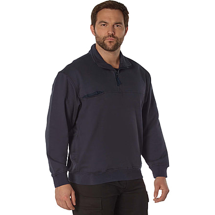 Rothco Firefighter / EMS Quarter Zip Job Shirt, Midnight Navy Blue, Small, 7750-MidnightNavyBlue-S