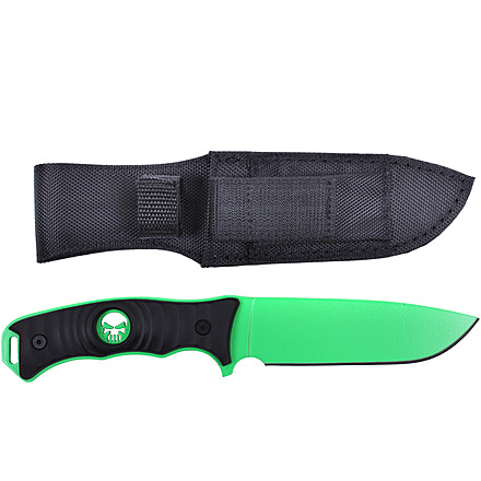 Rothco Fixed Blade Knife, 4.75in 420 Stainless Steel Green Blade, 1/8in Thick, 9.75in Overall Length, Black, 3919