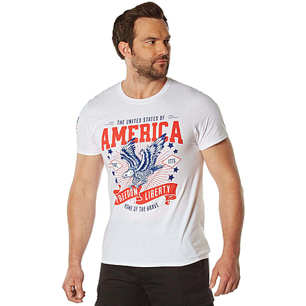 Rothco Freedom &amp; Liberty Patriotic T-Shirt, White, Medium, 18120-White-M