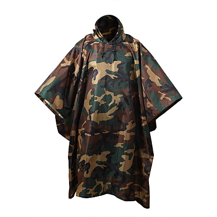 Rothco G.I. Type Military Rip-Stop Poncho, Woodland Camo, 4858-WoodlandCamo