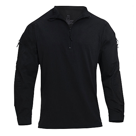 Rothco 1/4 Zip Tactical Airsoft Combat Shirt - Men's, Black, Small, 10216-Black-S