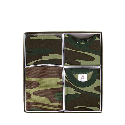 Rothco Infant 4 Piece Camo Boxed Gift Set, Woodland Camo, 6995-WoodlandCamo