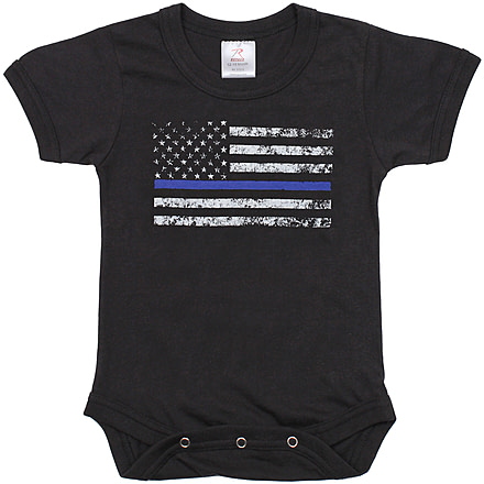 Rothco Infant Thin Blue Line One-Piece Bodysuit, Black, 12M - 18M, 2273-330