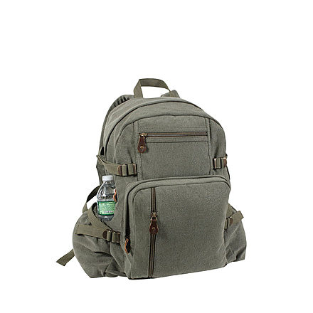 Rothco Jumbo Vintage Canvas Backpack, Olive Drab, 9262-OliveDrab