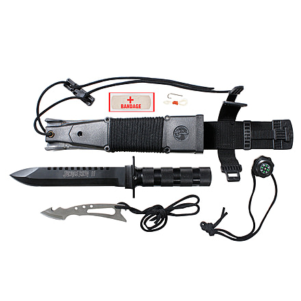 Rothco Jungle Survival Kit Knife, Black, 3236-Black