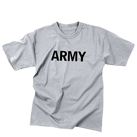 Rothco Kids Army Physical Training T-Shirt, Grey, Extra Small, 66080-Grey-XS