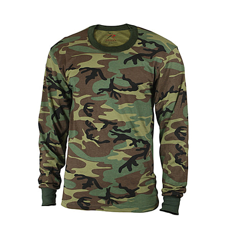 Rothco Kids Long Sleeve Camo T-shirt, Woodland Camo, M, 6705-WoodlandCamo-M
