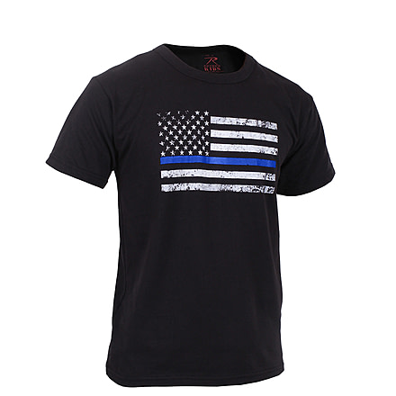 Rothco Kids Thin Blue Line US Flag T-Shirt, Extra Small, 6869-XS