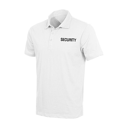 Rothco Law Enforcement Printed Polo Shirt - Security, White, Small, 7694-White-Security-S
