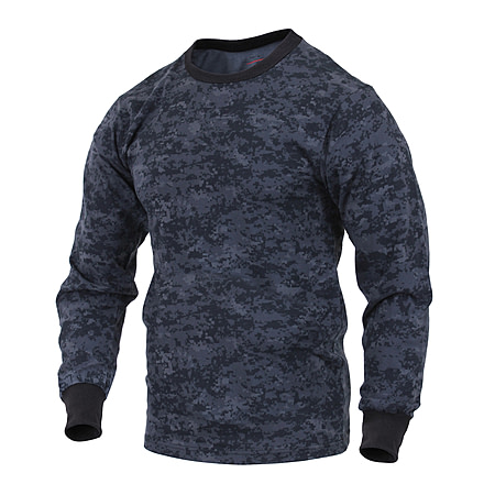 Rothco Long Sleeve Digital Camo T-Shirts, Midnight Digital Camo, L, 68947-MidnightDigitalCamo-L