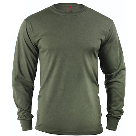 Rothco Long Sleeve Solid T-Shirt, Olive Drab, M, 60118-OliveDrab-M