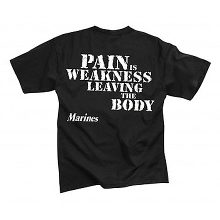 Rothco Marines Pain Is Weakness T-Shirt, Small, 60417-S