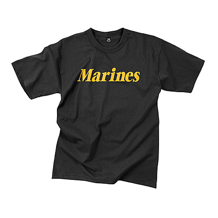 Rothco Marines Printed T-Shirt, Black, 2XL, 60264-Black-2XL