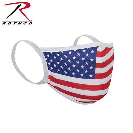 Rothco American Flag Reusable 3-Layer Face Mask, Polyester, Small/Medium, Red/White/Blue, 11280-RedWhiteBlue-SM