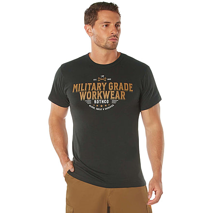Rothco Military Grade Workwear Graphic T-Shirt, Black, 3XL, 11342-Black-3XL